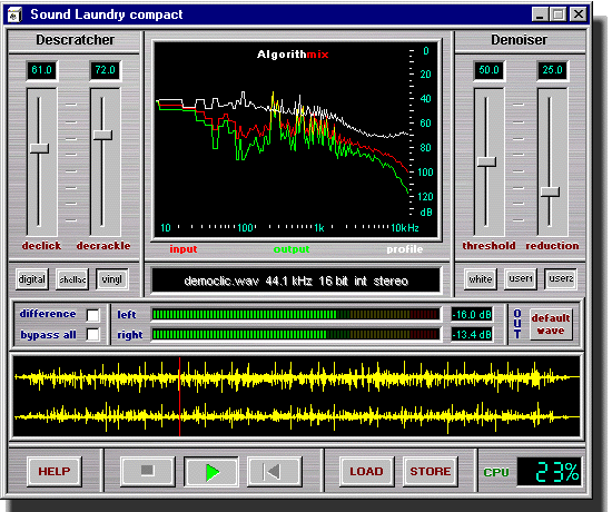 Screenshot of Sound Laundry compact edition